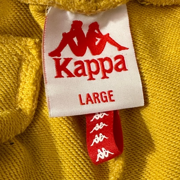 KAPPA Shorts Sweatsuit Knit size Large Bright Yellow Elastic Waist Drawstring - Picture 3 of 14